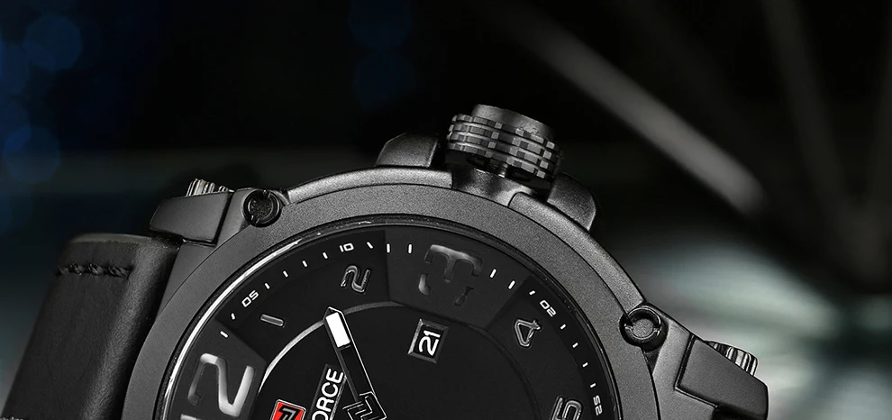 NAVIFORCE Military Sport Watches for Men Original Waterproof Day and Date Display Wristwatches Leather Clock Relogio Masculino