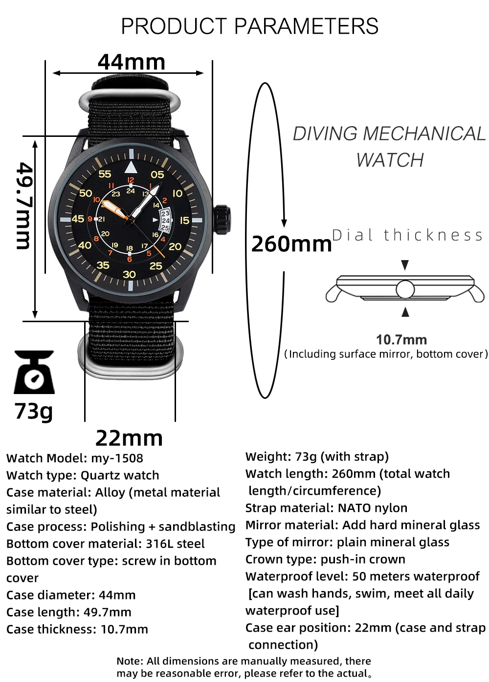 ADDIESDIVE Men Watches Luxury Luminous Wristwatches Reloj Hombre 50M Waterproof Date Men’s Quartz Watch Relogio Masculino