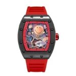 No Logo Classic Tonneau Skeleton Dial Cloud Expression Watches Mens Fshion Top Quartz Watch Automatic Date Clock AAA Relogio
