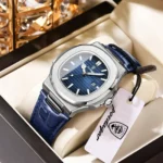 POEDAGAR Top Square Man Watch Date Waterproof Luminous Luxury Men Wristwatch High Quality Leather Men's Quartz Watches+Box Reloj