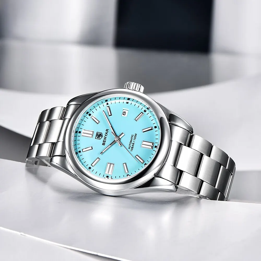 BENYAR New BY-5185M Luxury Automatic Watch 10Bar Waterproof Stainless Steel Men’s Mechanical Watch Men’s Sports Watch