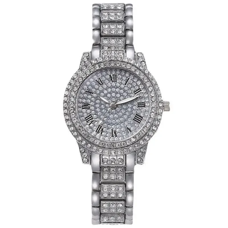 New Luxury Shiny Diamond Watch for Women Elegant Brand Quartz Steel Bracelet Watches Zircon Crystal Fashion Wristwatch Clock