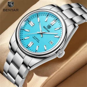 New BY-5185M Luxury Automatic Watch 10Bar Waterproof Stainless Steel Men's Mechanical Watch Men's Sports Watch