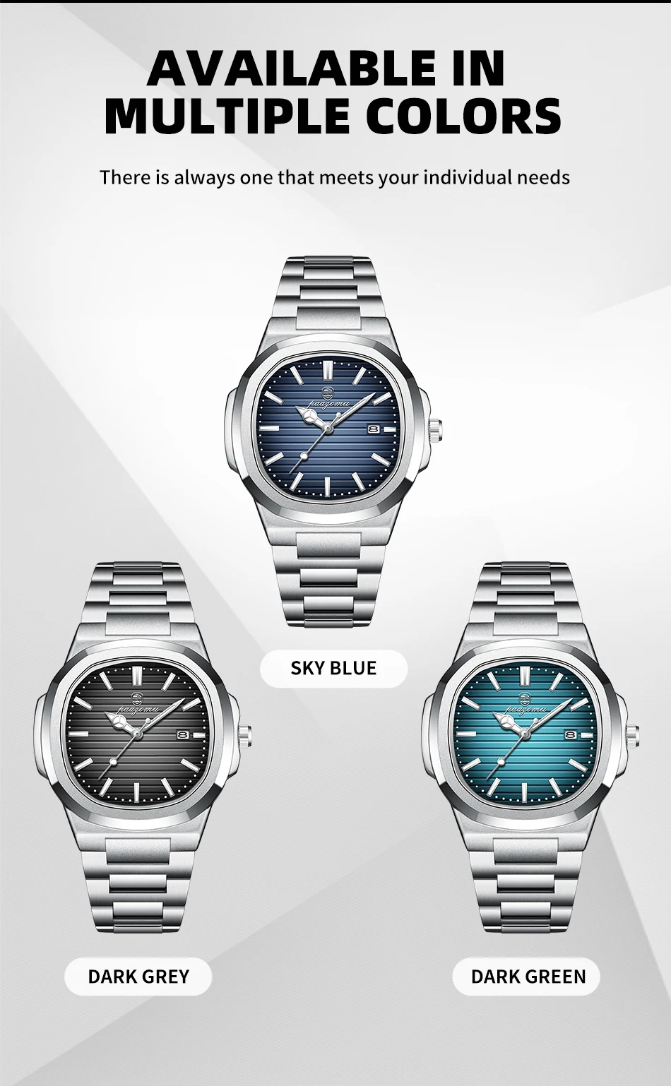 2026 New Luxury Brand Men’s Quartz Wristwatch Stainless Steel Waterproof Luminous Date Man Clock Square Business Watches For Men