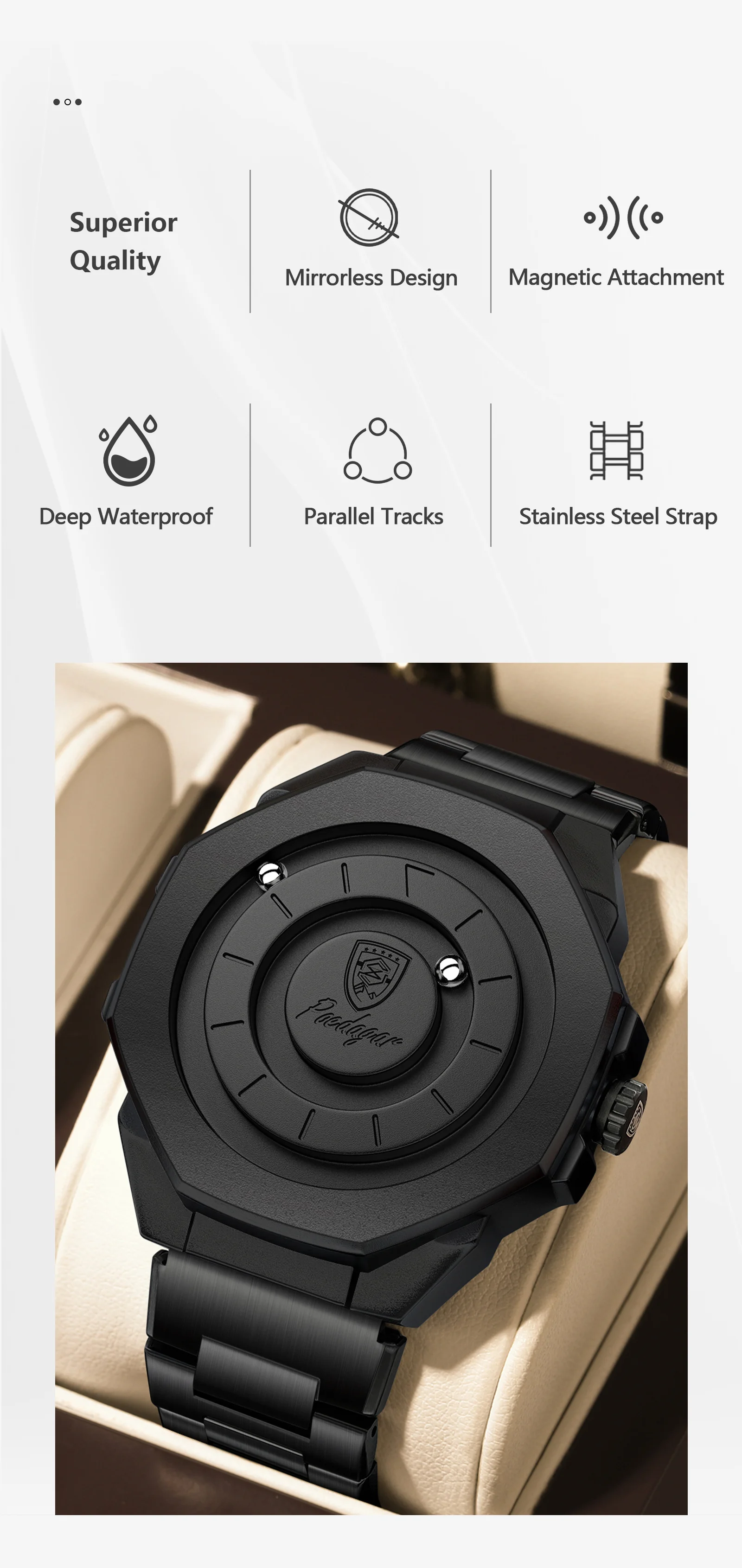 POEDAGAR High Quality Luxury Watch For Men Waterproof Fashion Man Wristwatch Business Stainless Steel Men’s Quartz Watches Reloj