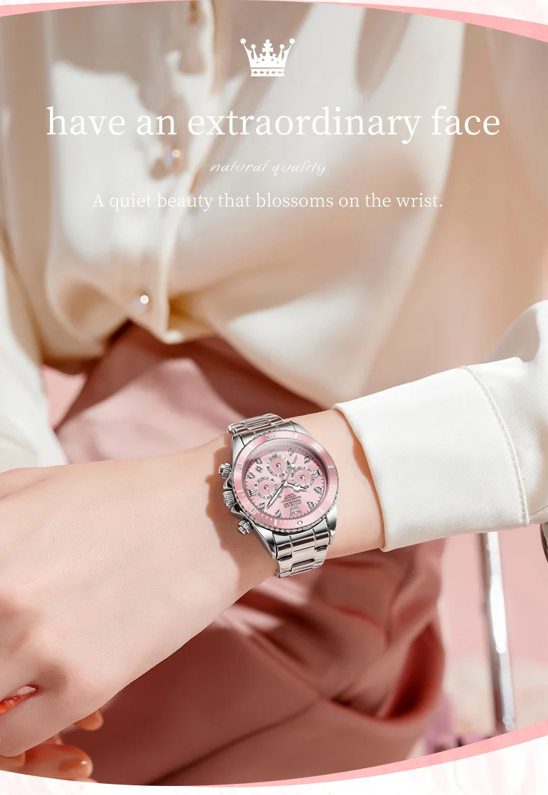 OLEVS Women’s Watch Elegant Luxury Original Quartz Watch Zircon Scale Waterproof Luminous Chronograph Date Ladies Watch 5632