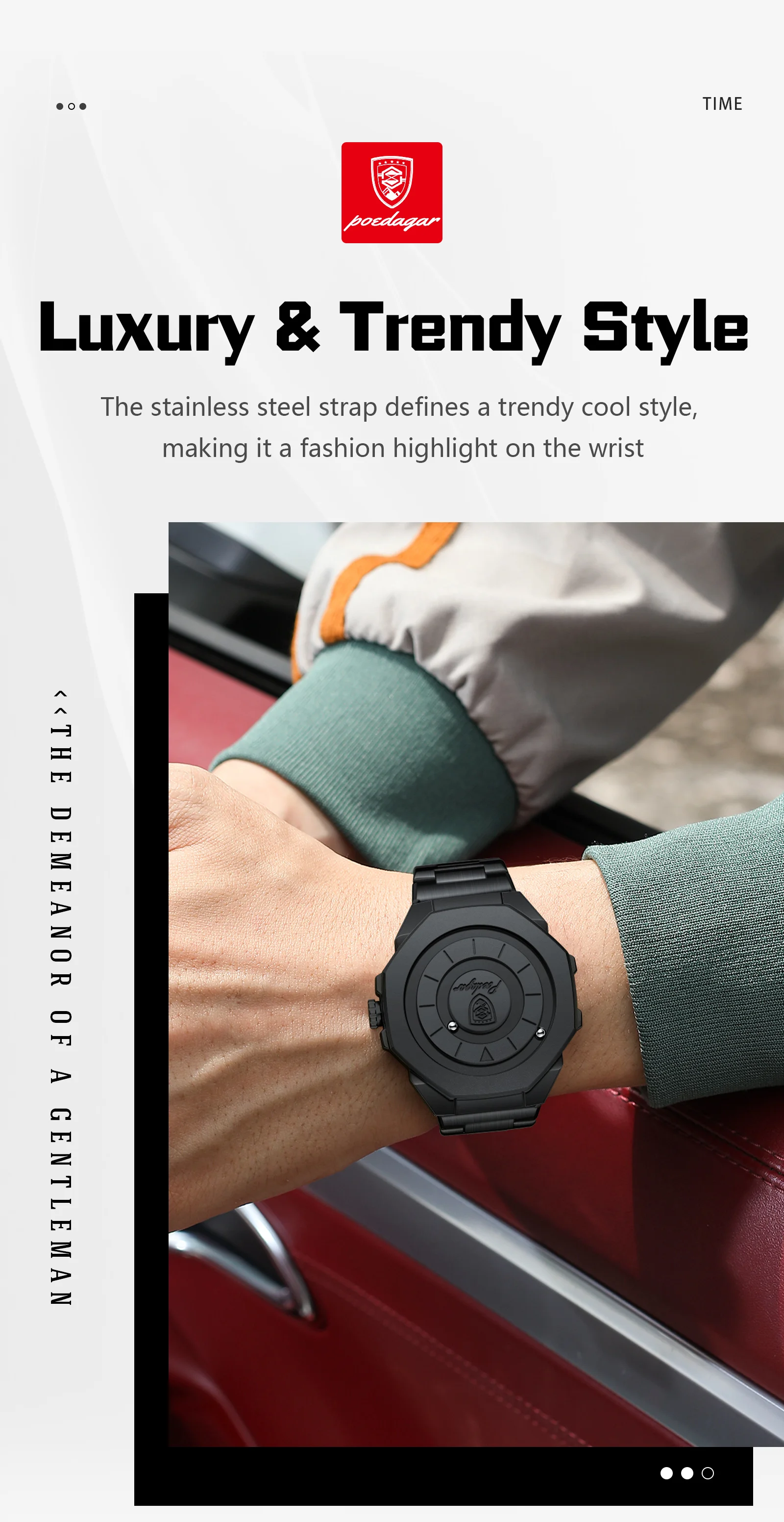 POEDAGAR High Quality Luxury Watch For Men Waterproof Fashion Man Wristwatch Business Stainless Steel Men’s Quartz Watches Reloj