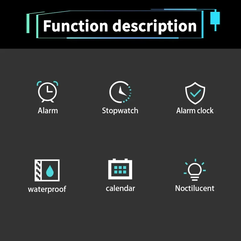 YIKAZE Men’s Sports Watch Waterproof Man Sport Watches Multifuction LED Digital Military Watch Alarm Clock Electronic Wristwatch