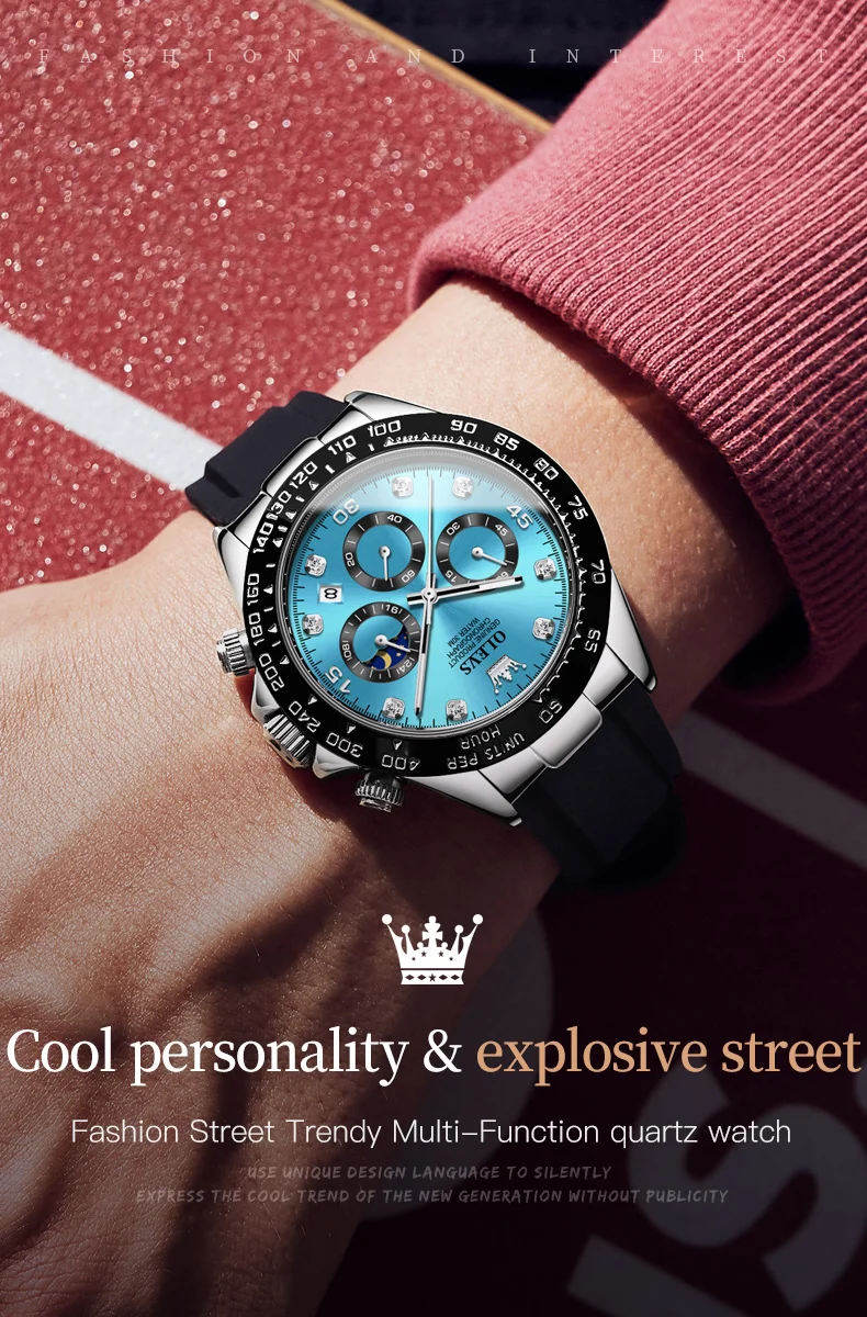 OLEVS 2875 Luxury Men Watch Quartz Man Watches Waterproof Luminous Top Brand Watch for Men Date Chronograph Sport Wristwatch